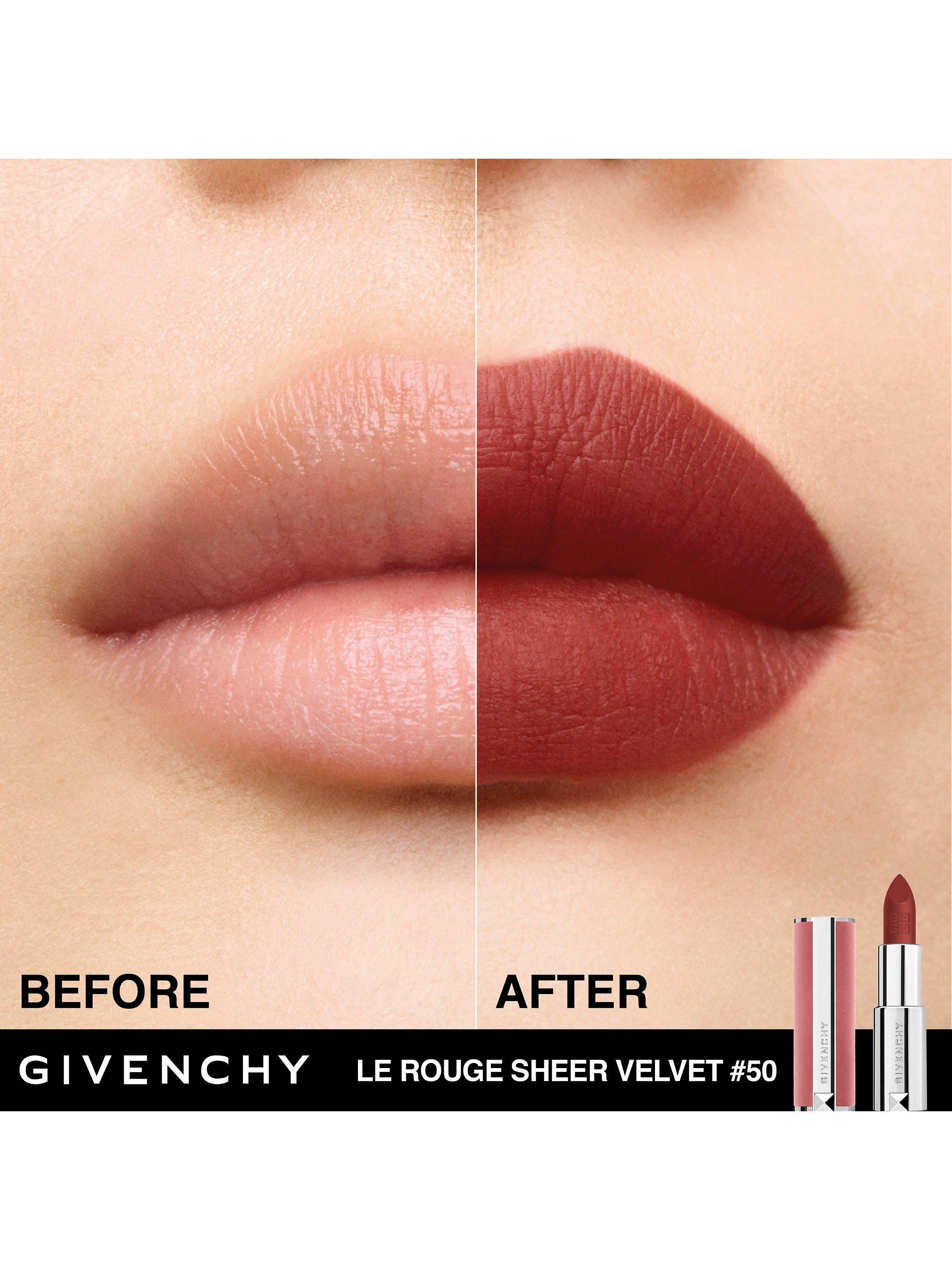 Product image 3 of 5, which shows Givenchy Le Rouge Sheer Velvet Refillable Matte Lipstick, 50 Brun Acajou