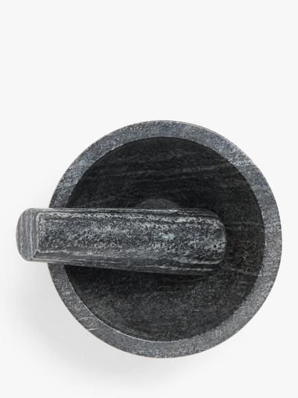John Lewis Honed Marble Pestle & Mortar, Grey - view 2, Grey