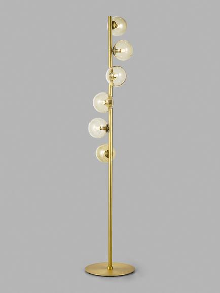 John Lewis Champagne Bubble Glass Floor Lamp, Champagne/Warm Brass, Champagne/Warm Brass
