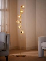 John Lewis Champagne Bubble Glass Floor Lamp, Champagne/Warm Brass