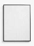 John Lewis Abstract Textured Framed Canvas, 80 x 60cm, White