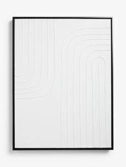 John Lewis Abstract Textured Framed Canvas, 80 x 60cm, White, White