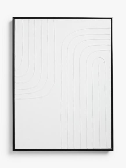 John Lewis Abstract Textured Framed Canvas, 80 x 60cm, White, White