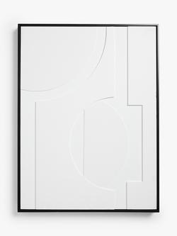 John Lewis Abstract 3D Framed Canvas, 80 x 60cm, White, White