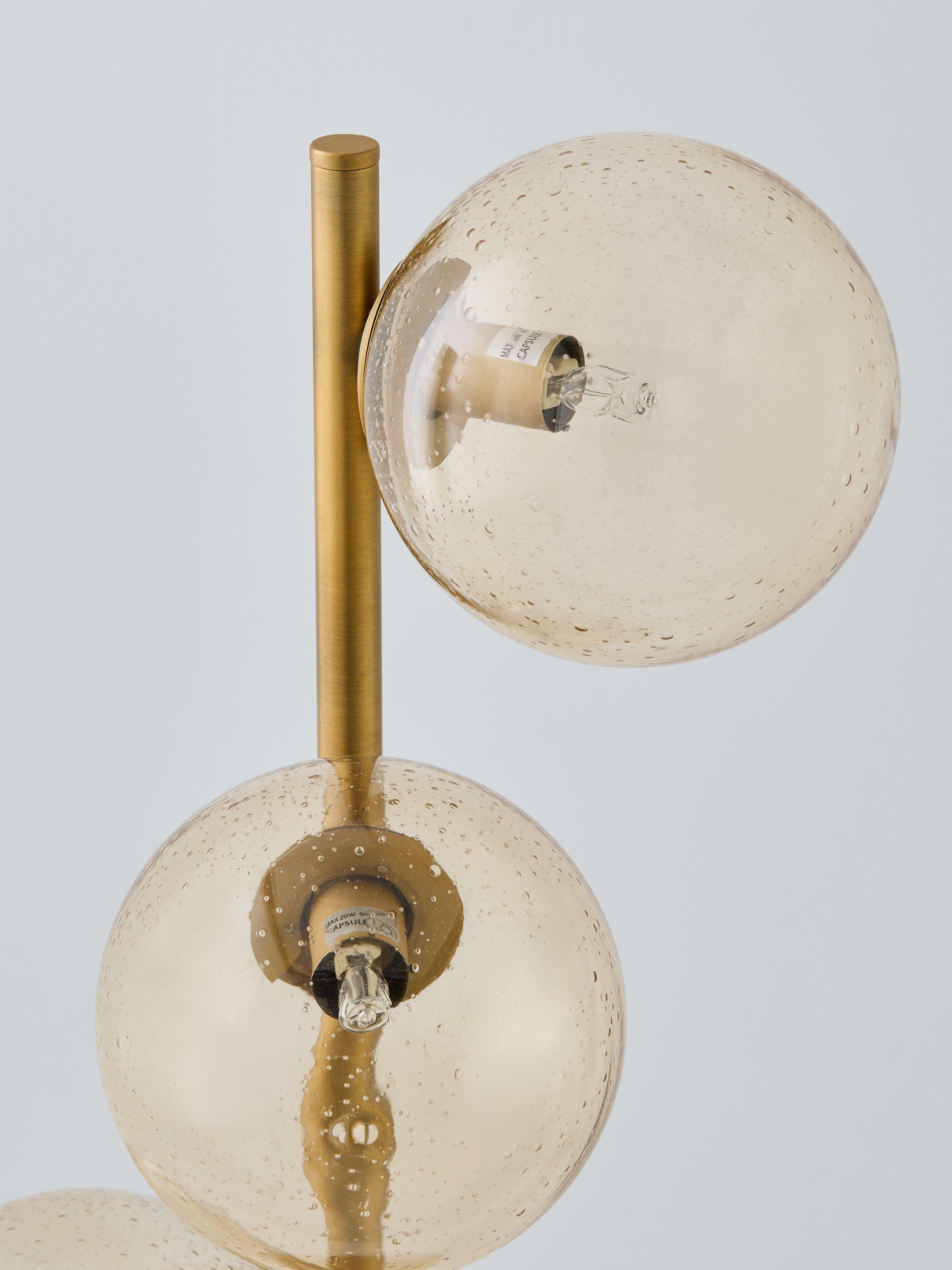John Lewis Champagne Bubble 3 Glass Table Lamp Champagne Warm Brass