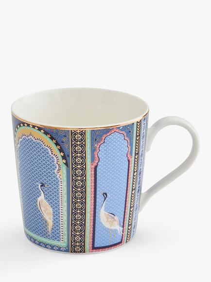 Sara Miller India Lattice Windows 22ct Gold Fine China Mug, 344ml, Multi, Multi