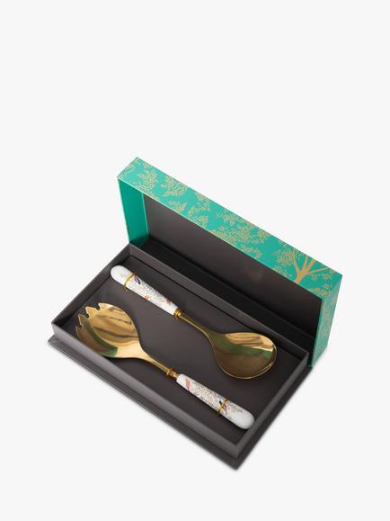 Sara Miller Birds Salad Servers, Multi - view 2, Multi Multi