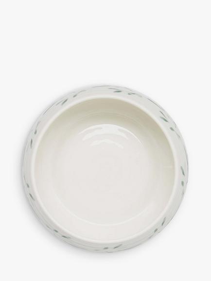 Sophie Conran for Portmeirion Mistletoe Porcelain Dipping Dish, 12cm, White/Green - view 2, White/Green