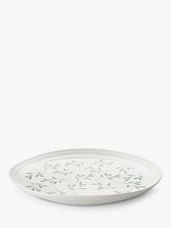 Sophie Conran for Portmeirion Mistletoe Porcelain Platter, 30cm, White/Green - view 2, White/Green