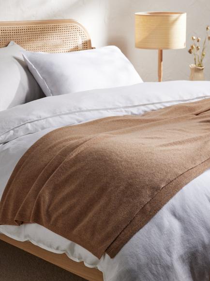 John Lewis The Ultimate Collection Cashmere Throw - view 2, Camel