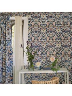 Designers Guild Ikebana Damask Wallpaper - view 2, Slate Blue Pdg1156/04