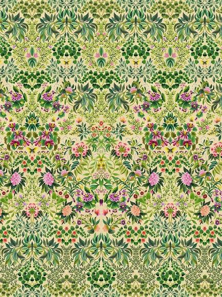 Designers Guild Ikebana Damask Wallpaper Panel Set, Fuchsia Pdg1162/01