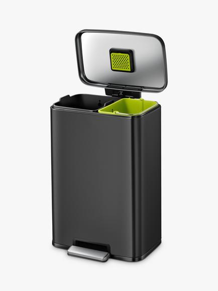 EKO Madison 25+20L Recycling Bin - view 2, Matt Black