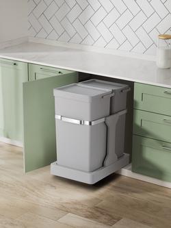 EKO Deco Duo Pull Out Recycling Bin 20+15L, Grey - view 2, Grey