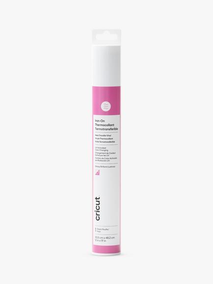 Cricut® UV-Activated, Colour-Changing Iron-On Vinyl, White - Magenta
