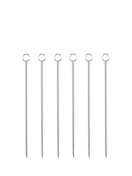 Uberstar Stainless Steel Reusable Cocktail Sticks, Pack of 6, Stainless Steel