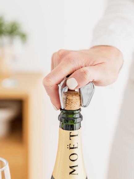 Uberstar Champagne & Prosecco Star Bottle Opener - view 2, Silver