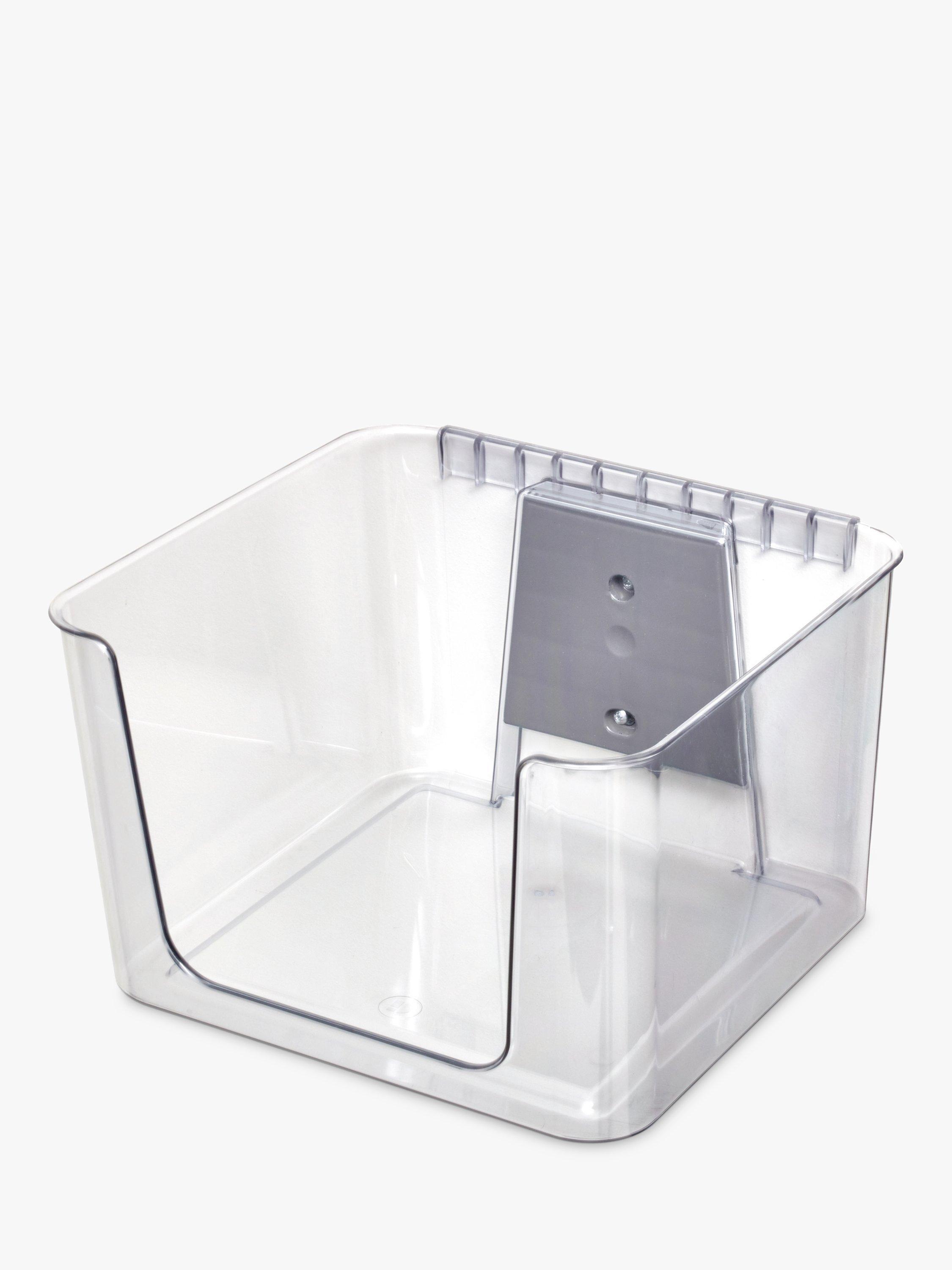 Wall Space Medium Open Front Storage Bin with Bracket, Clear, H20.3 x W30.5 x D30.5cm