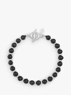Dower & Hall Men's Pearl Halo Bracelet, Black, Black