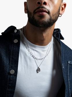 Dower & Hall Men's Phoenix Talisman Pendant Necklace - view 2, Silver