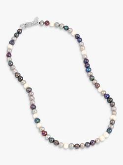 Dower & Hall Men's Mixed Freshwater Pearl Necklace, Multi, Silver