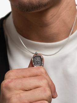 Dower & Hall Men's Fortiter Fideliter Feliciter Talisman Pendant Necklace, Silver - view 2, Silver