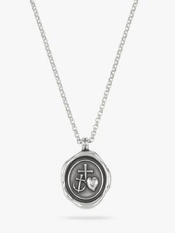Dower & Hall Men's Spiro Spero Talisman Pendant Necklace, Silver, Silver
