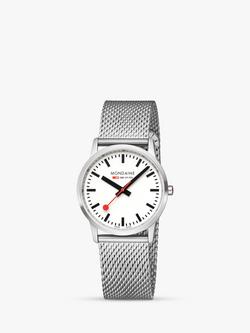 Modaine A400.30351.16SBZ Unisex Simply Elegant Mesh Strap Watch, Silver/White - view 2, Silver/White