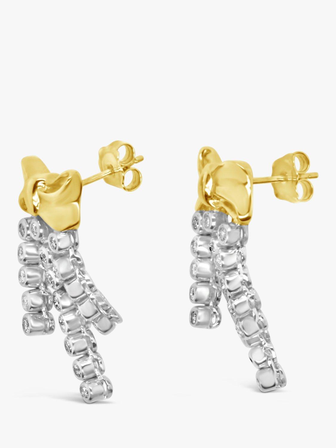Product image 3 of 3, which shows Milton & Humble Jewellery Pre-Loved White & Yellow Gold Diamond Drop Earrings