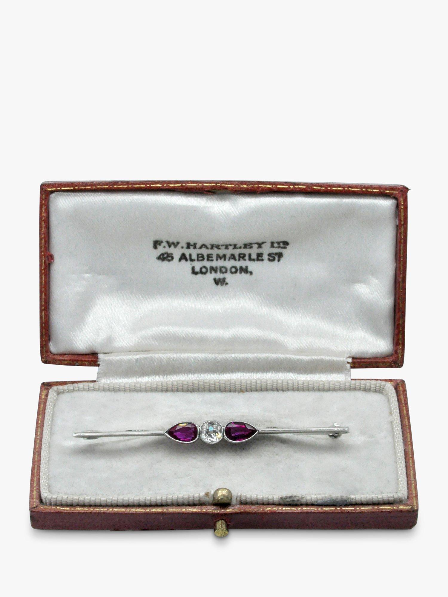 Product image 4 of 4, which shows Milton & Humble Jewellery Pre-Loved White Gold Ruby & Diamond Brooch