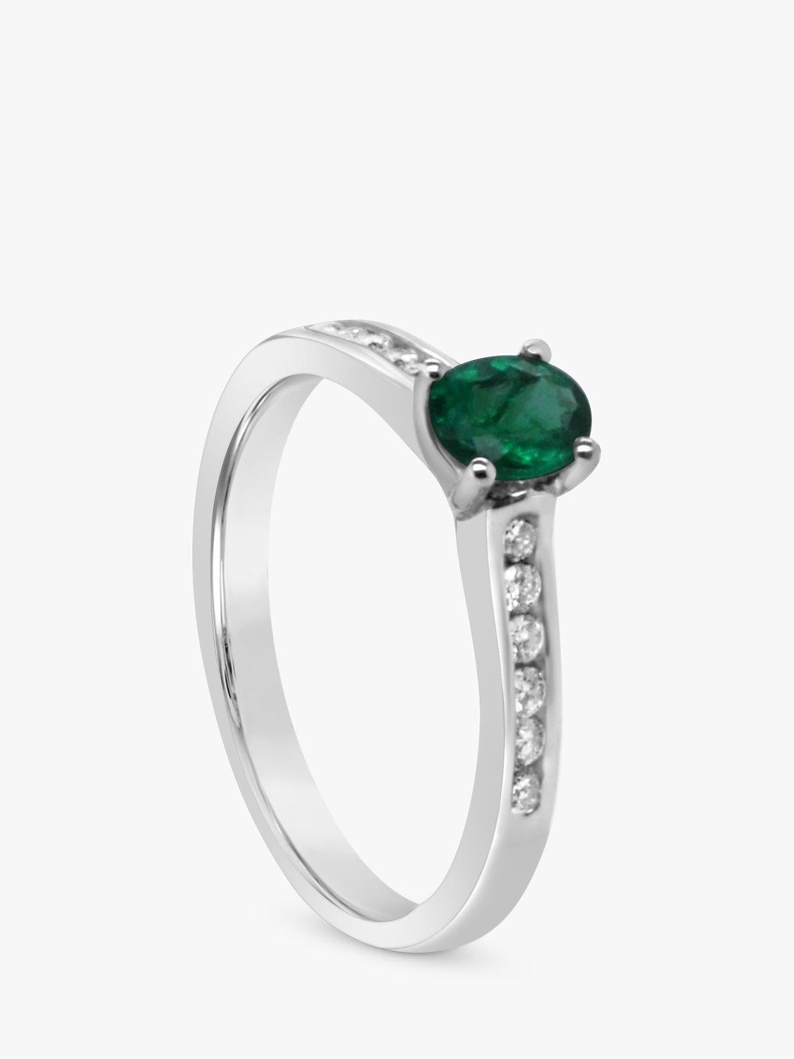 Product image 3 of 5, which shows Milton & Humble Jewellery Pre-Loved Platinum Emerald Diamond Engagement Ring