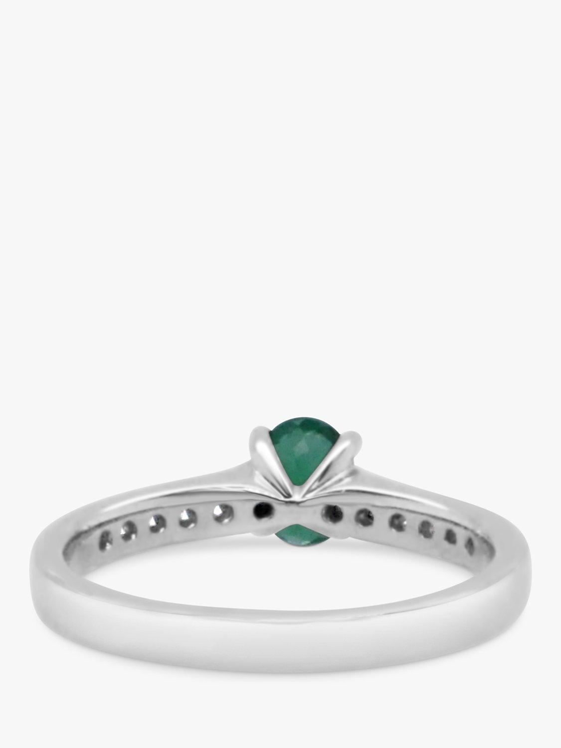 Product image 4 of 5, which shows Milton & Humble Jewellery Pre-Loved Platinum Emerald Diamond Engagement Ring