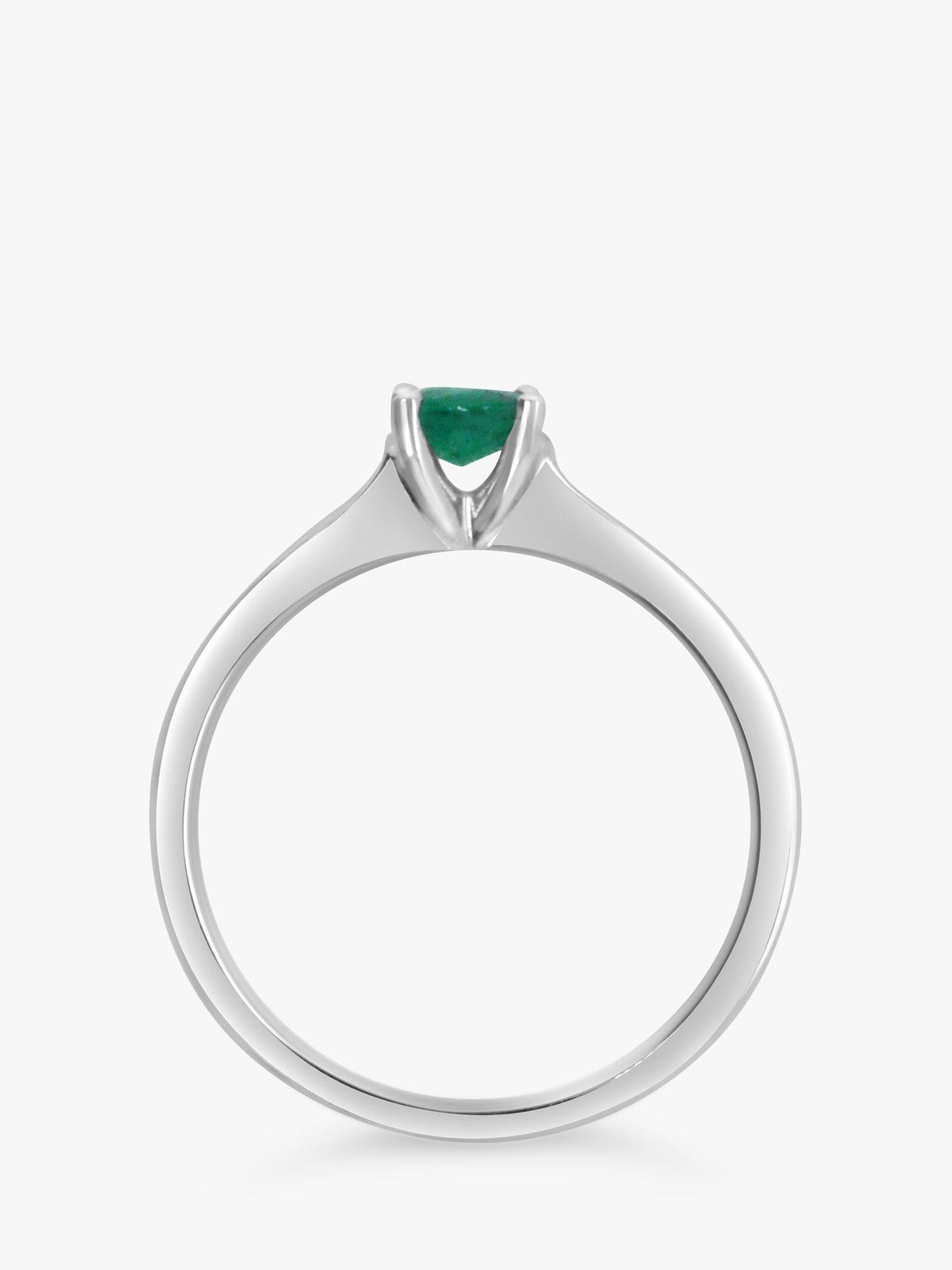 Product image 5 of 5, which shows Milton & Humble Jewellery Pre-Loved Platinum Emerald Diamond Engagement Ring