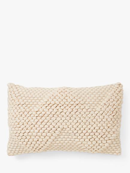 Truly Knotted Ecru Lombard Cushion, Ecru