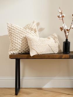 Truly Knotted Ecru Lombard Cushion - view 2, Ecru