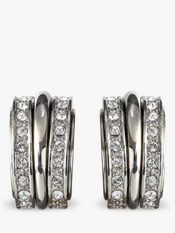 Eclectica Pre-Loved Swarovski Crystal Demi Hoop Clip-On Earrings, Silver