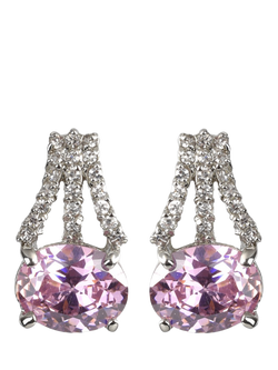 Eclectica Pre-Loved Cubic Zirconia Stud Earrings, Dated Circa 1990s, Pink