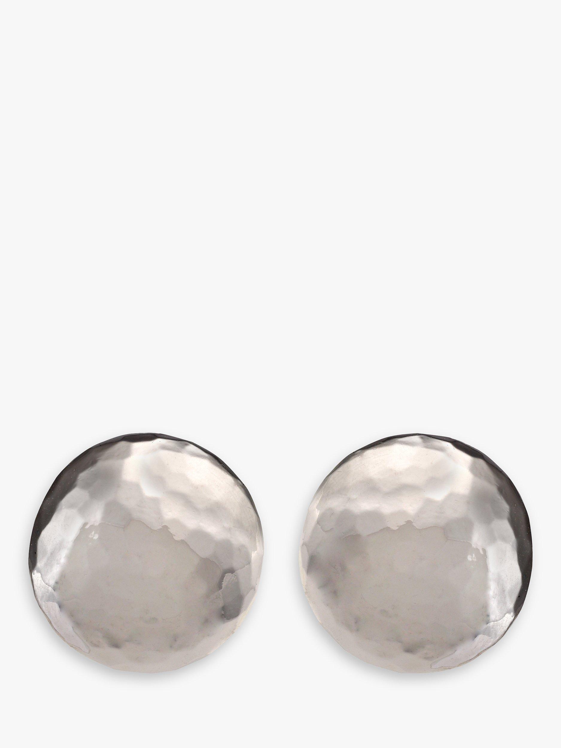 Product image 1 of 1, which shows Eclectica Pre-Loved Domed Clip-On Earrings, Silver