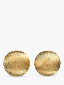 Eclectica Pre-Loved 18ct Gold Plated Satin Dome Clip-On Earrings, Gold, Gold