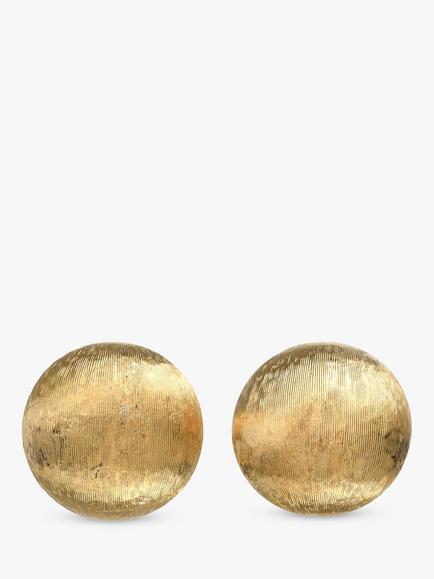 Eclectica Pre-Loved 18ct Gold Plated Satin Dome Clip-On Earrings, Gold, Gold