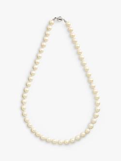 Eclectica Pre-Loved Single Row Faux Pearl Necklace, Cream/Silver