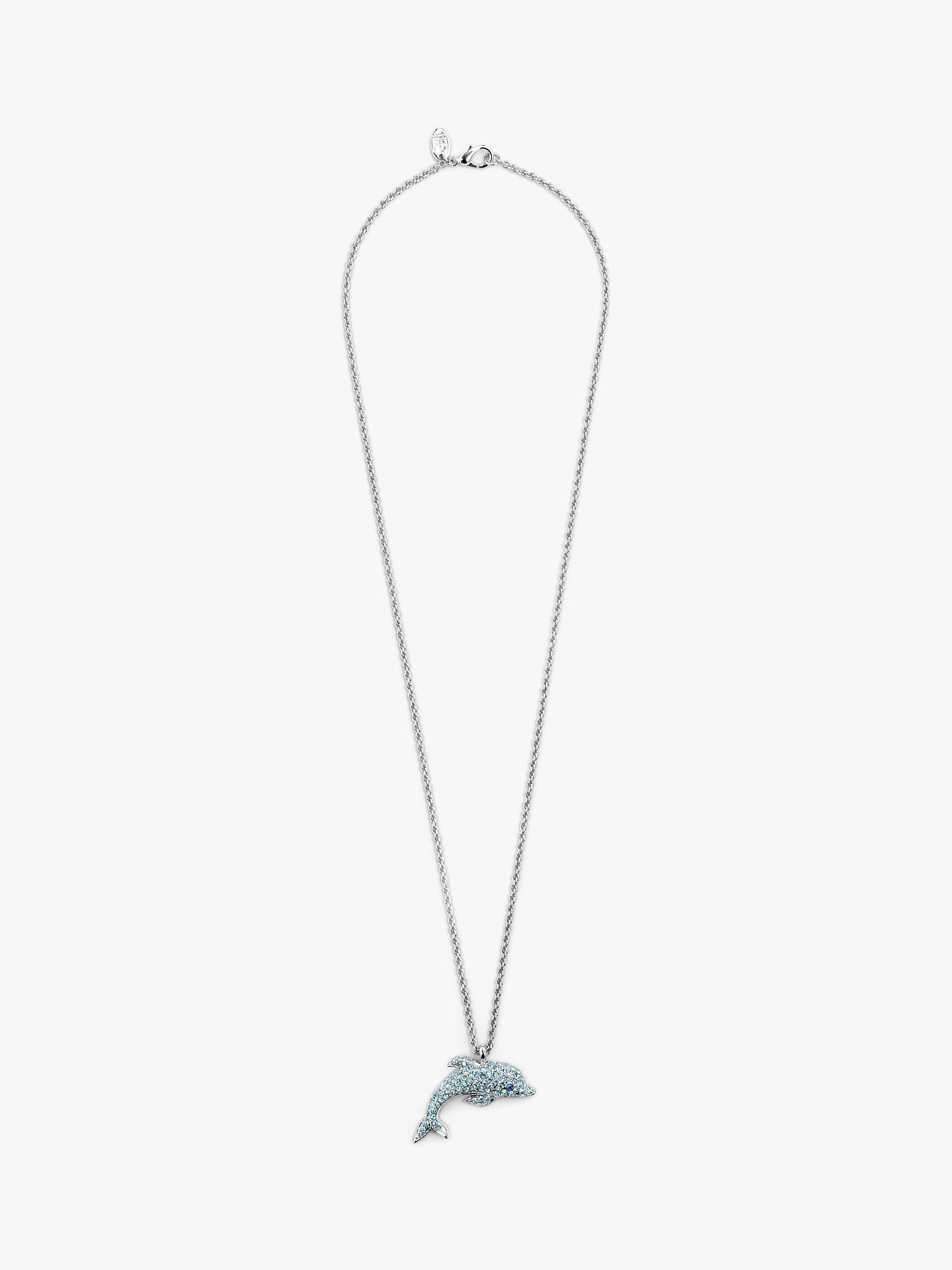 Eclectica Pre-Loved Swarovski Crystal Dolphin Pendant Necklace, Dated Circa the 1990s