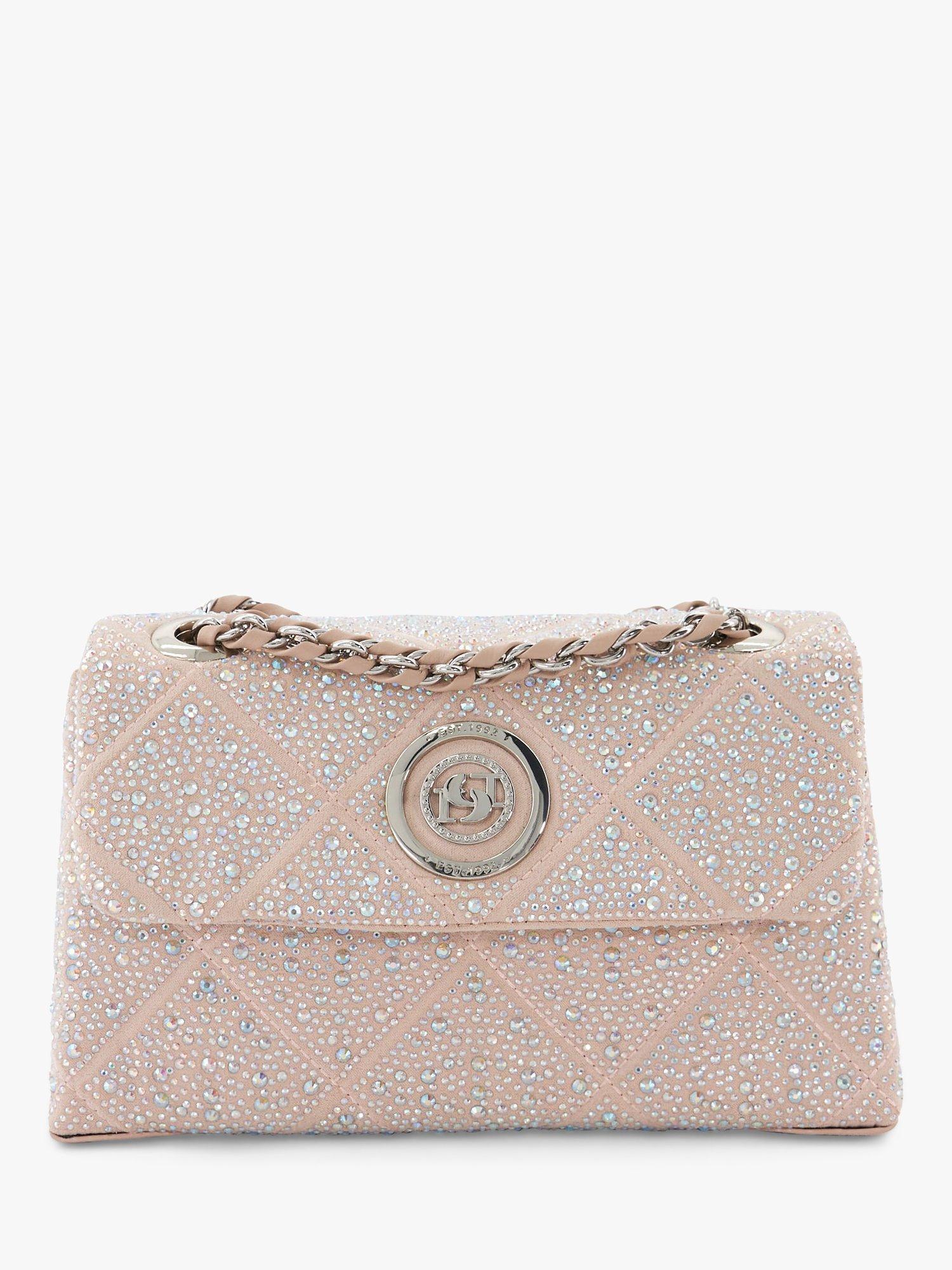 Dune Duchess Embellished Clutch Bag, Ecru