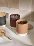 John Lewis Dipped Stoneware Kitchen Storage Jar with Bamboo Lid, 550ml