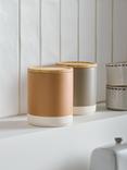 John Lewis Dipped Stoneware Kitchen Storage Jar with Bamboo Lid, 550ml, Caramel
