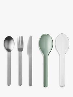 Mepal Stainless Steel Portable Cutlery Set & Case, Nordic Sage