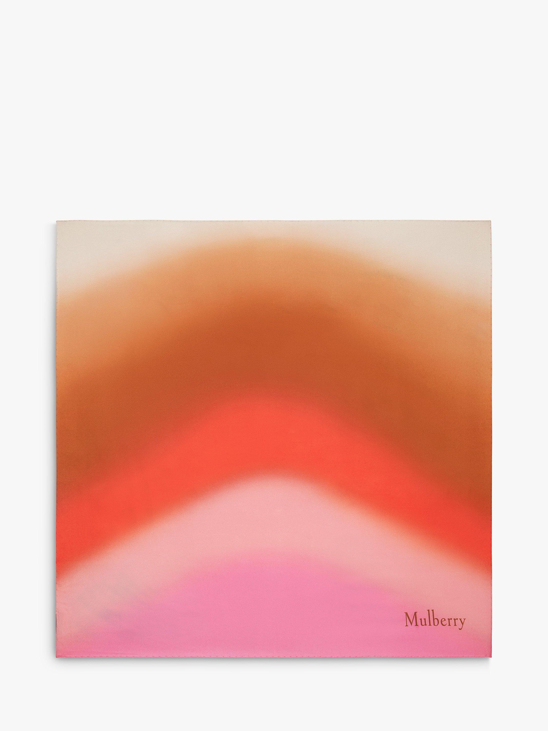 Mulberry Soft Wave Square Scarf, Amber Orange/Powder Rose