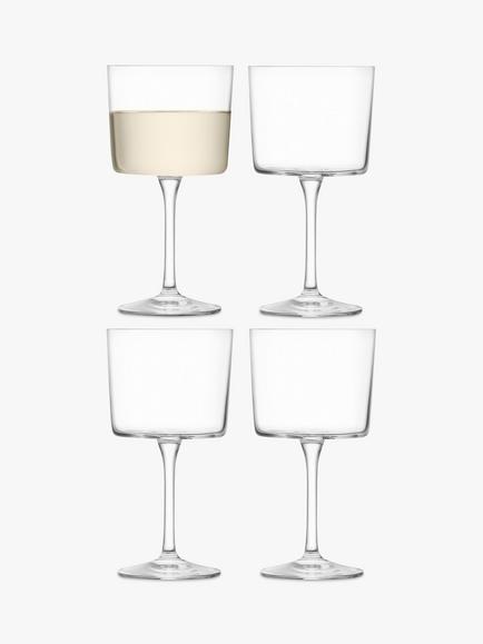 LSA International Gio Wine Glass, Set of 4, 250ml, Clear, Clear