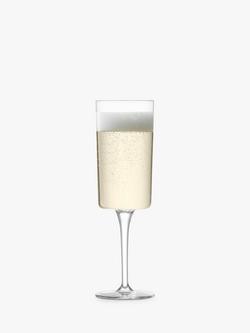 LSA International Gio Champagne Glass Flute, Set of 4, 210ml, Clear - view 2, Clear