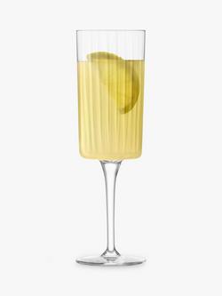 LSA International Gio Line Champagne Glass Flute, Set of 4, 210ml, Clear - view 2, Clear
